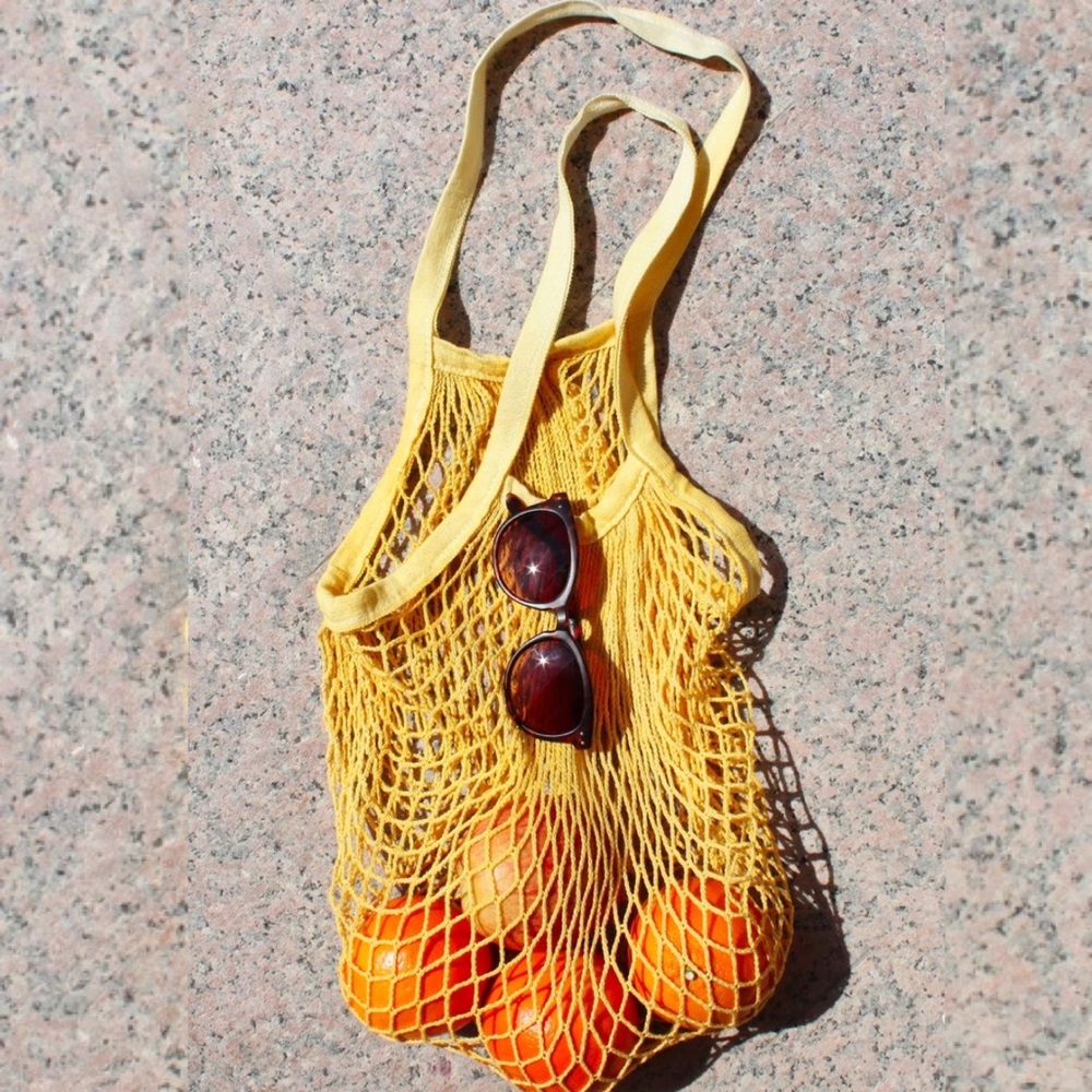 ☀️ Sunny Parisienne Cotton Open Net Market Tote - Picture 2 of 4